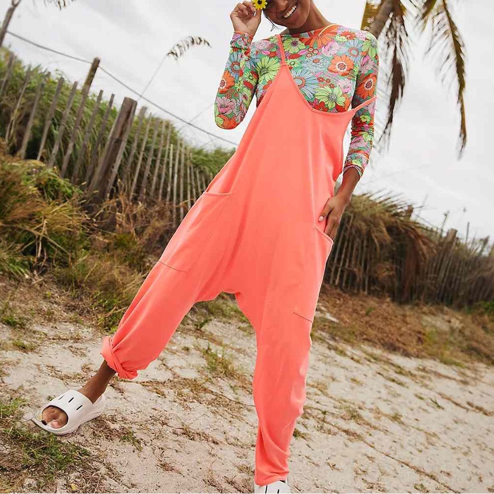 Free People Hot Shot Onesie, Hot Watermelon, XS 🍉